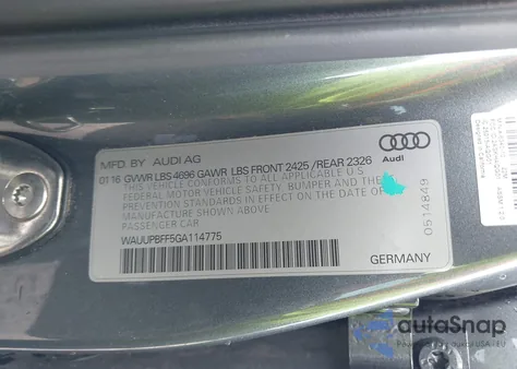 2016 Audi A3 E-Tron 1.4T Premium из США, поврежденный, VIN WAUUPBFF5GA114775